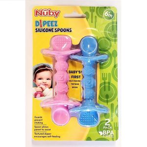 Nuby 2 Pack Suregrip Dipeez Silicone Spoons