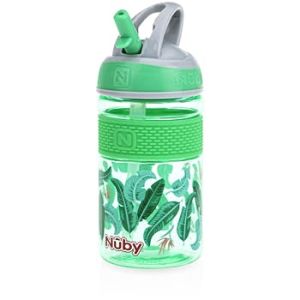 Nuby 12 Oz Freestyle Hard Straw Cup Green Leaves
