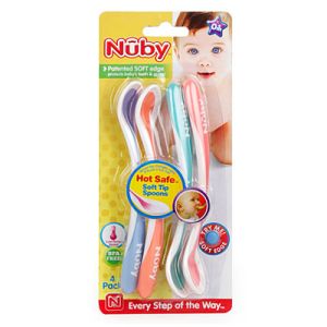 Nuby 4Pk Soft Tip Hot Safe Spoons