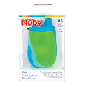 Nuby 6 Oz Silicone Tie-Dye Cup with Spout - Blue/Green