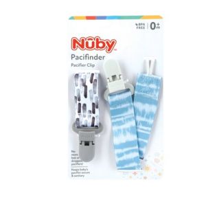 Nuby 2 Pk Printed Fabric Pacifinder, Assorted Colors