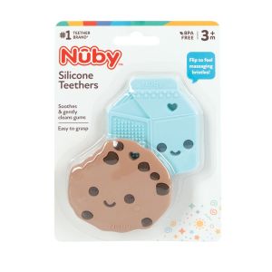 Nuby 2 Pk, Chocolate Chip Cookie and Milk Carton Teethers