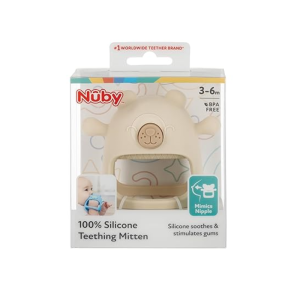 Nuby Silicone Wrist Teething Mitten - Brown Bear